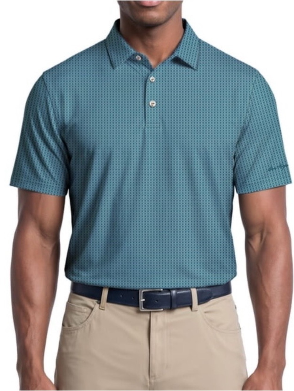 Ben Hogan Performance Men's
Two Color Jacquard Short Sleeve Polo Shirt Size XL